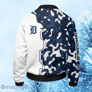 MLB Detroit Tigers Camouflage Blue Bomber Jacket Gift For Fans Product Photo 2
