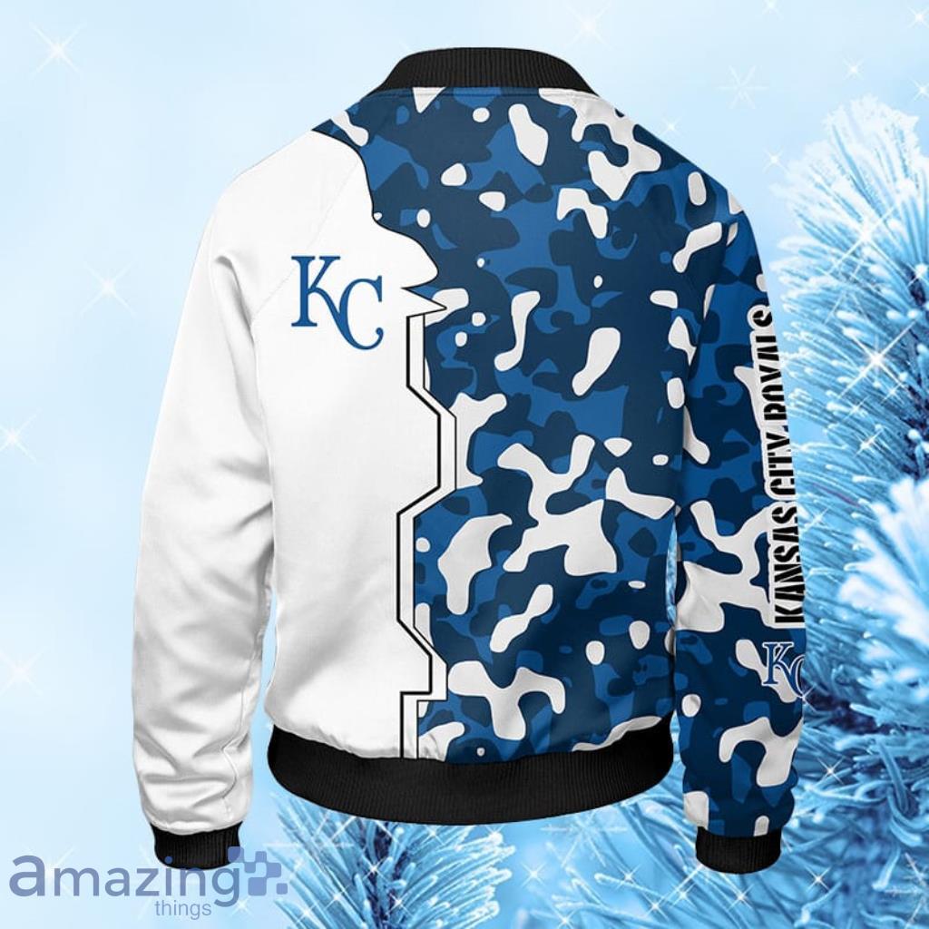MLB Kansas City Royals Camouflage Blue Bomber Jacket Gift For Fans image MLB Kansas City Royals Camouflage Blue Bomber Jacket Gift For Fans Product Photo 2