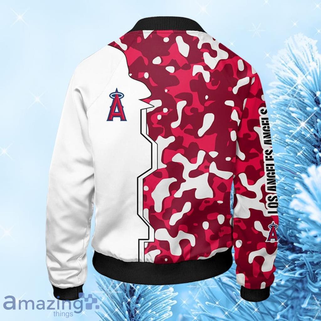 MLB Los Angeles Angels Camouflage Red Bomber Jacket Gift For Fans image MLB Los Angeles Angels Camouflage Red Bomber Jacket Gift For Fans Product Photo 2