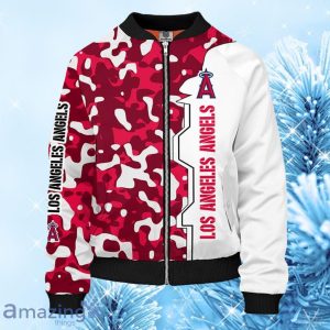 MLB Los Angeles Angels Camouflage Red Bomber Jacket Gift For Fans Product Photo 1