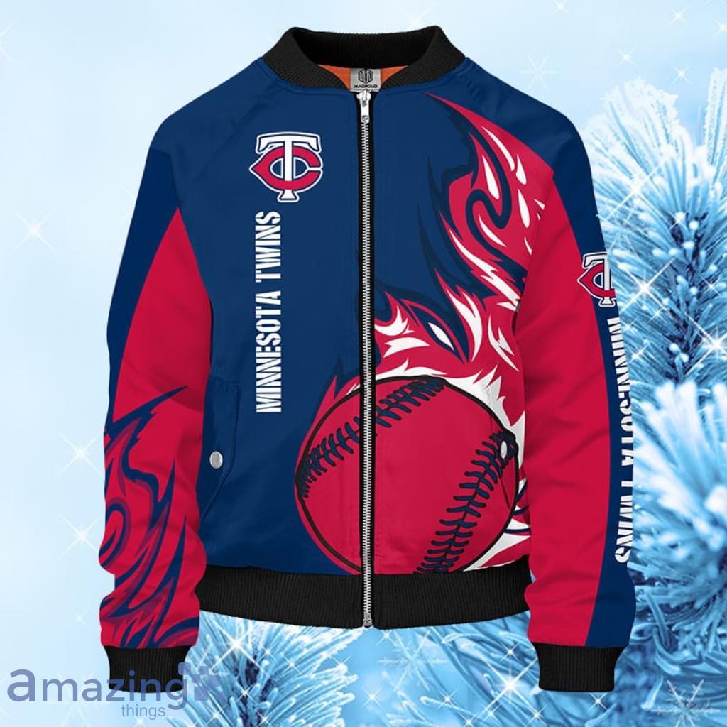 MLB Minnesota Twins Blue Red Unisex Bomber Jacket Gift For Fans image MLB Minnesota Twins Blue Red Unisex Bomber Jacket Gift For Fans Product Photo 1