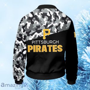 MLB Pittsburgh Pirates Camouflage Black Bomber Jacket Gift For Fans Product Photo 2