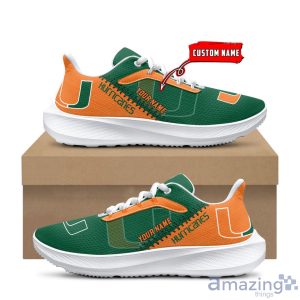 NCAA Custom Name Miami Hurricanes Air Mesh Running Shoes For Fans Sports Product Photo 2