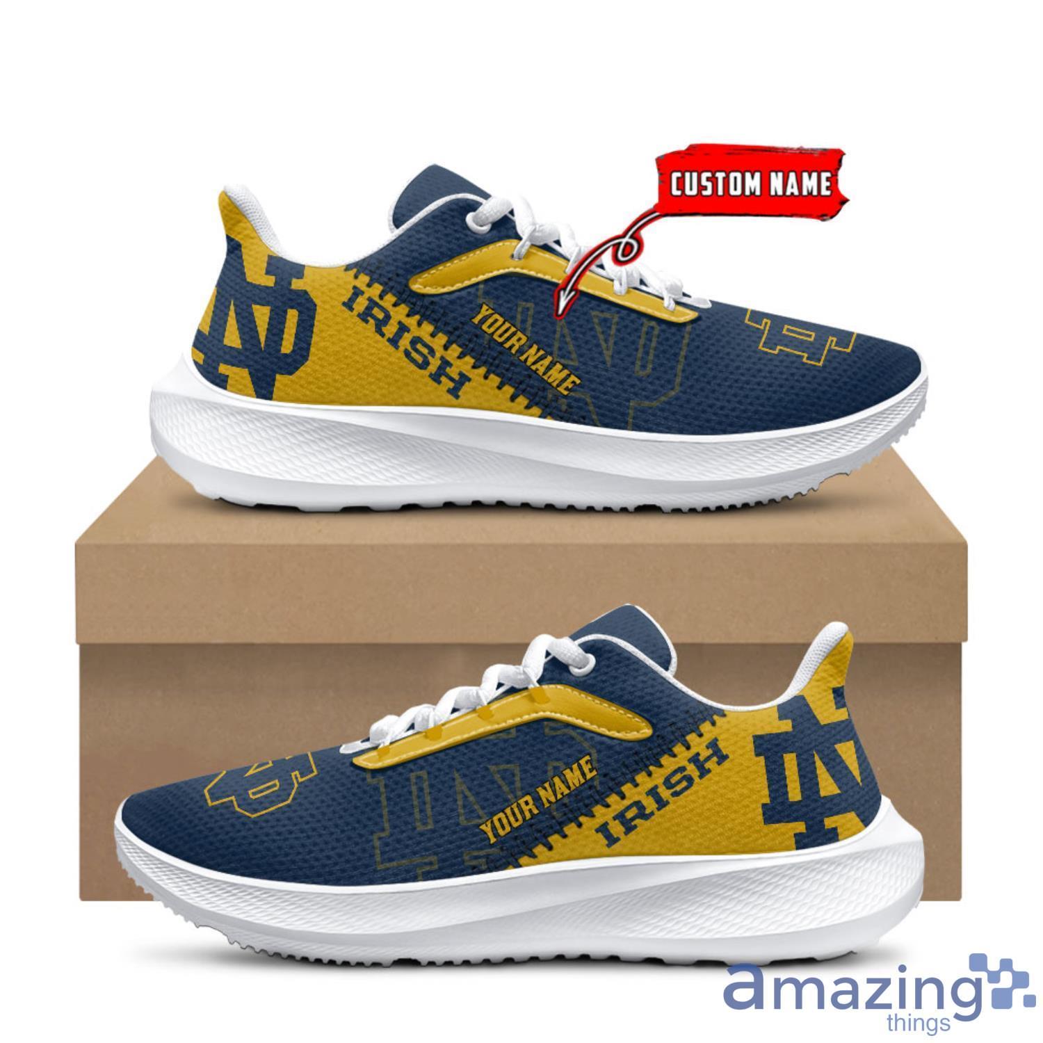 NCAA Custom Name Notre Dame Fighting Irish Air Mesh Running Shoes For Fans Sports image NCAA Custom Name Notre Dame Fighting Irish Air Mesh Running Shoes For Fans Sports Product Photo 2