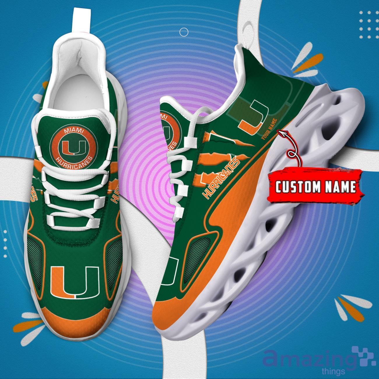 NCAA Miami Hurricanes Custom Name Max Soul Shoes Sneakers Special Gift For Fans Sports image NCAA Miami Hurricanes Custom Name Max Soul Shoes Sneakers Special Gift For Fans Sports Product Photo 2