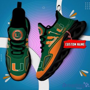 NCAA Miami Hurricanes Custom Name Max Soul Shoes Sneakers Special Gift For Fans Sports Product Photo 1