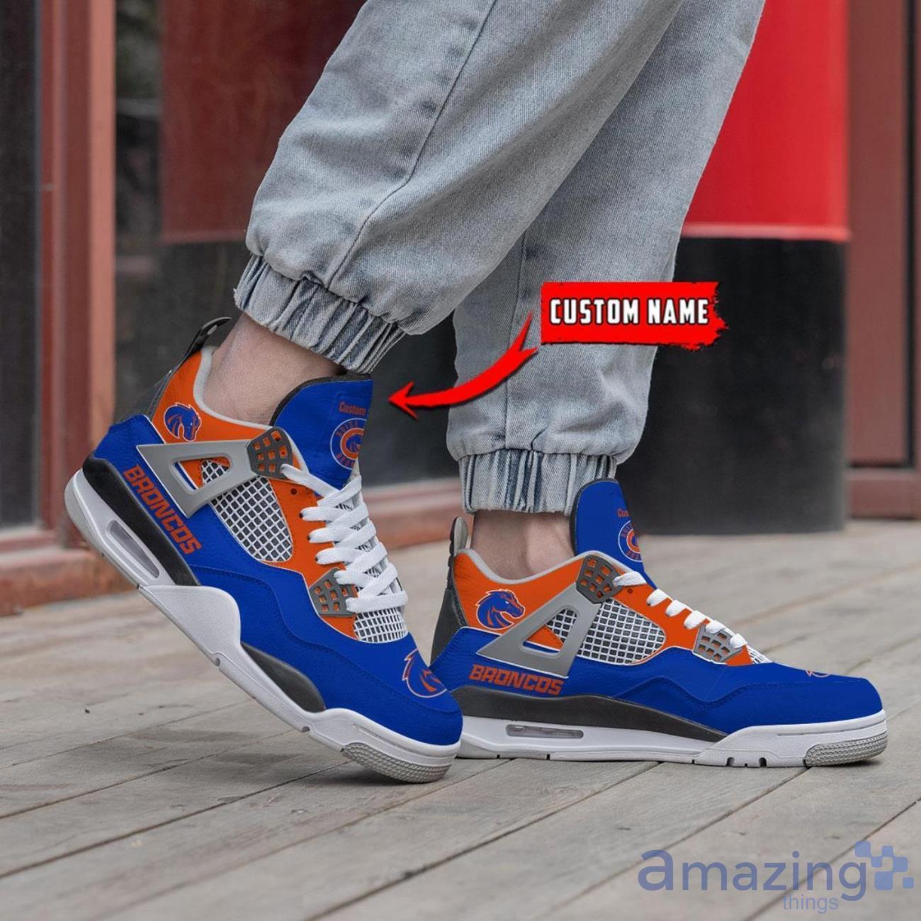 NCAA Personalized Name Boise State Broncos Personalized Air Jordan 4 Shoes Trending Men Women Sneakers Sport Fans Gift Big Fans image NCAA Personalized Name Boise State Broncos Personalized Air Jordan 4 Shoes Trending Men Women Sneakers Sport Fans Gift Big Fans Product Photo 2