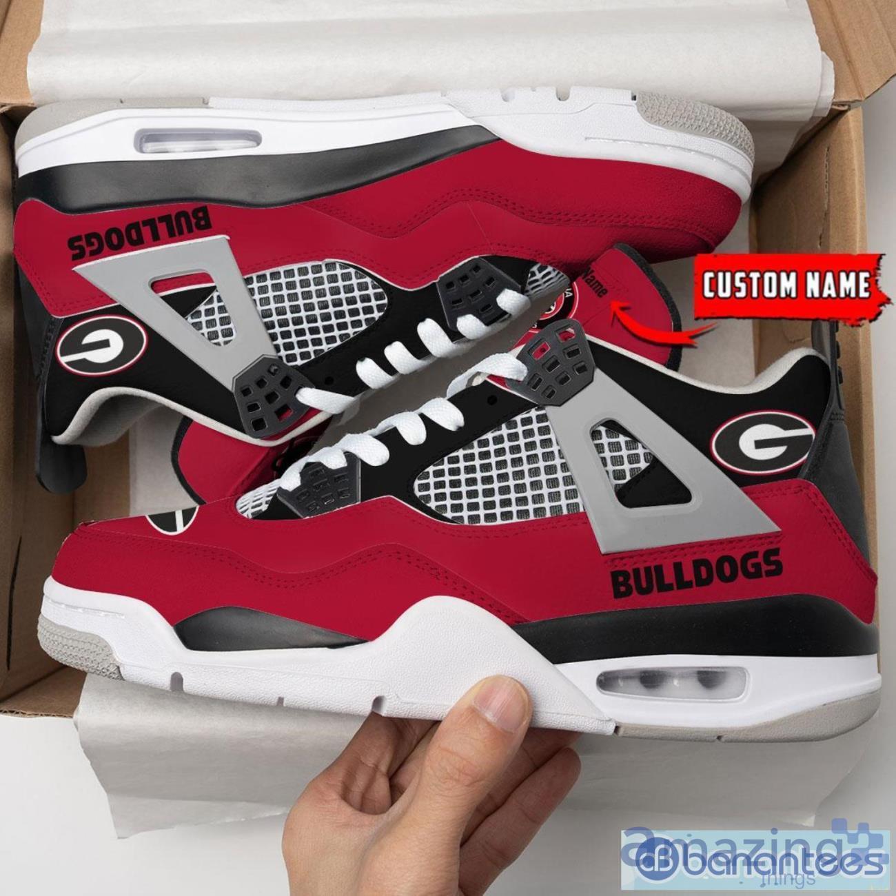 NCAA Personalized Name Georgia Bulldogs Personalized Air Jordan 4 Shoes Trending Men Women Sneakers Sport Fans Gift Big Fans image NCAA Personalized Name Georgia Bulldogs Personalized Air Jordan 4 Shoes Trending Men Women Sneakers Sport Fans Gift Big Fans Product Photo 1