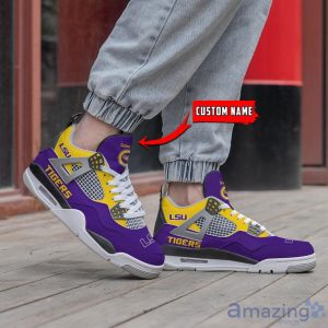 NCAA Personalized Name LSU Tigers Personalized Air Jordan 4 Shoes Trending Men Women Sneakers Sport Fans Gift Big Fans Product Photo 2