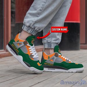 NCAA Personalized Name Miami Hurricanes Personalized Air Jordan 4 Shoes Trending Men Women Sneakers Sport Fans Gift Big Fans Product Photo 2