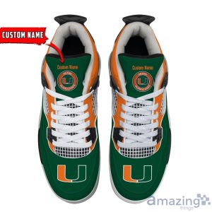 NCAA Personalized Name Miami Hurricanes Personalized Air Jordan 4 Shoes Trending Men Women Sneakers Sport Fans Gift Big Fans Product Photo 3