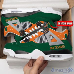 NCAA Personalized Name Miami Hurricanes Personalized Air Jordan 4 Shoes Trending Men Women Sneakers Sport Fans Gift Big Fans Product Photo 4