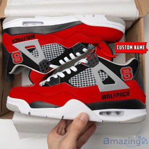 NCAA Personalized Name NC State Wolfpack Personalized Air Jordan 4 Shoes Trending Men Women Sneakers Sport Fans Gift Big Fans Product Photo 1