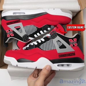 NCAA Personalized Name Nebraska Cornhuskers Personalized Air Jordan 4 Shoes Trending Men Women Sneakers Sport Fans Gift Big Fans Product Photo 1