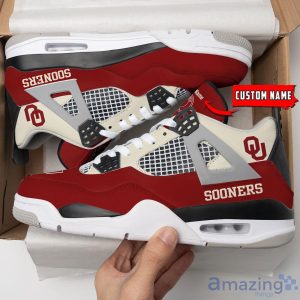 NCAA Personalized Name Oklahoma Sooners Personalized Air Jordan 4 Shoes Trending Men Women Sneakers Sport Fans Gift Big Fans Product Photo 4