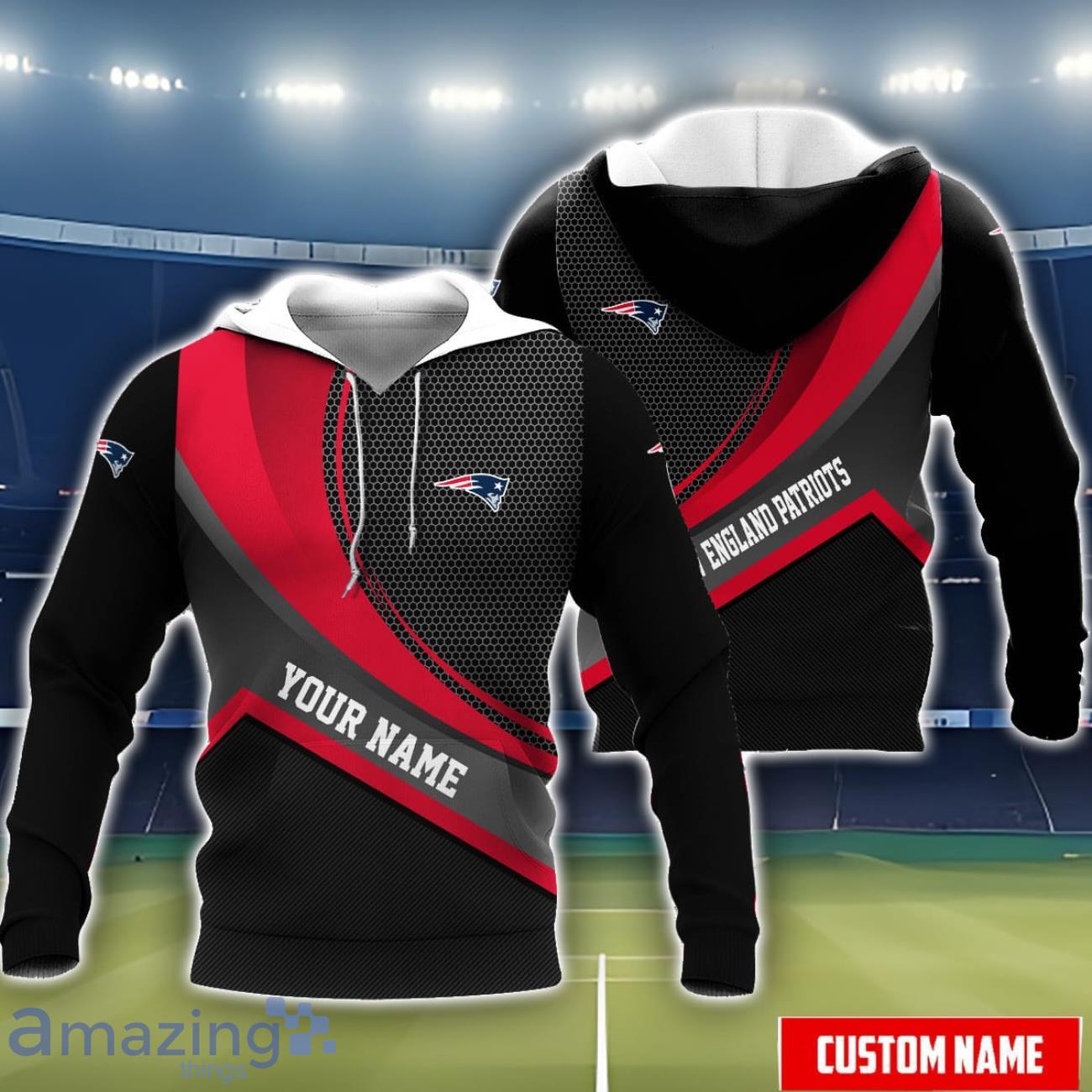 New England Patriots 3D Hoodie All Over Printed Personalized Name Limited Hoodie For Fans image New England Patriots 3D Hoodie All Over Printed Personalized Name Limited Hoodie For Fans Product Photo 2