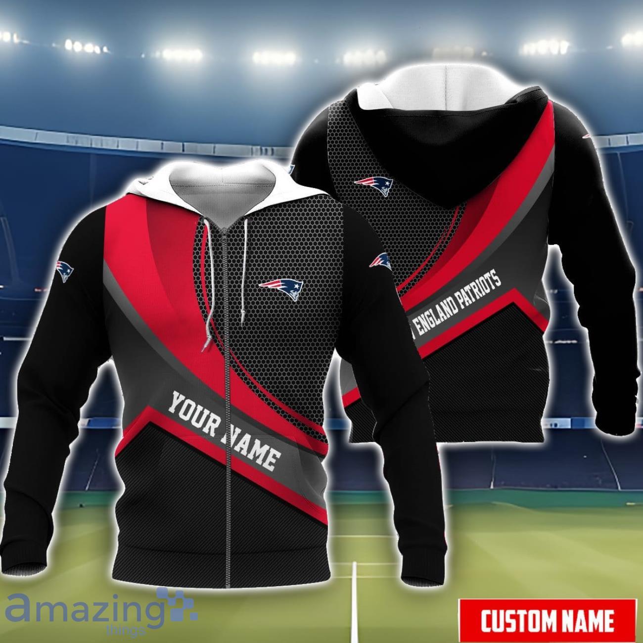 New England Patriots 3D Hoodie All Over Printed Personalized Name Limited Hoodie For Fans image New England Patriots 3D Hoodie All Over Printed Personalized Name Limited Hoodie For Fans Product Photo 1