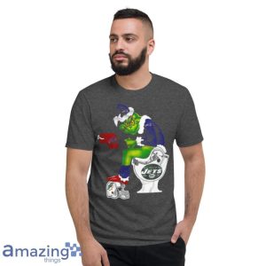 New England Patriots Grinch Sitting On New York Jets Toilet And Step On Miami Dolphins Helmet T Shirt Product Photo 6
