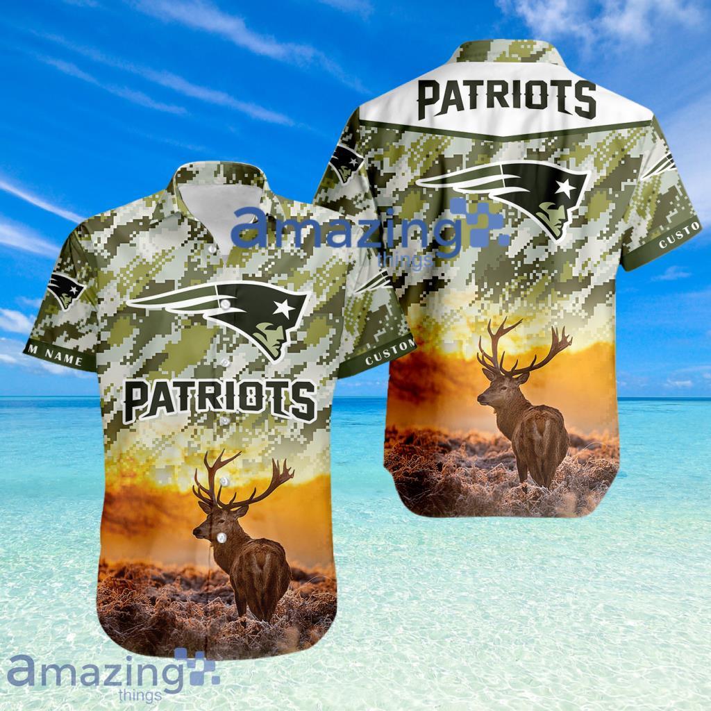 New England Patriots NFL Team Sport Deer Hunting Camouflage Pattern Hawaiian Shirt New Design Product Photo 1