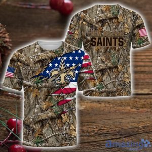New Orleans Saints 3D Printed T-Shirt Hoodie Sweatshirt Camo Hunting Perfect Gift Custom Name For Fans Product Photo 3