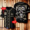 New Orleans Saints NFL 3D Skull  Baseball Jersey For Fans Custom Number & Name