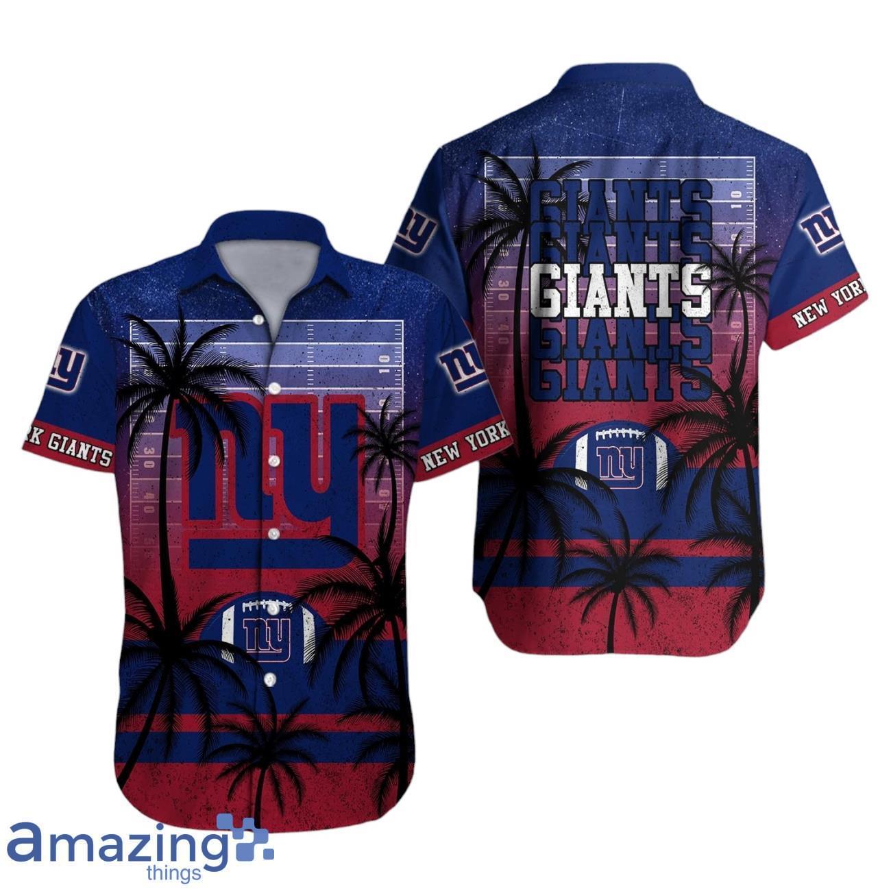 New York Giants NFL Hawaiian Shirt Palm Tree For Men Women image New York Giants NFL Hawaiian Shirt Palm Tree For Men Women Product Photo 1