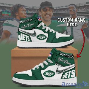 New York Jets Air Jordan Hightop Shoes Custom Name For Fans Limited Shoes Product Photo 2
