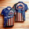 New York Mets American Flag Hawaiian Shirt 3D For Men Women