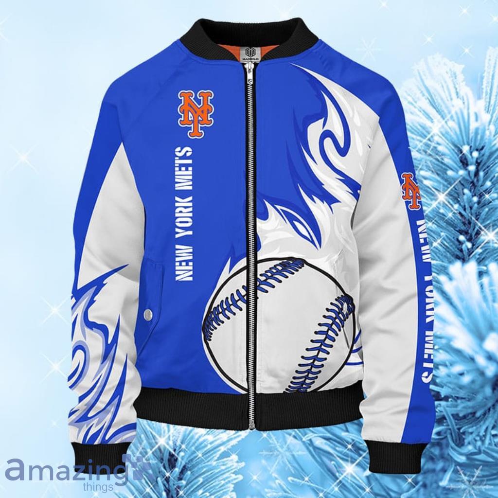 New York Mets MLB Blue Bomber Jacket Gift For Fans image New York Mets MLB Blue Bomber Jacket Gift For Fans Product Photo 1