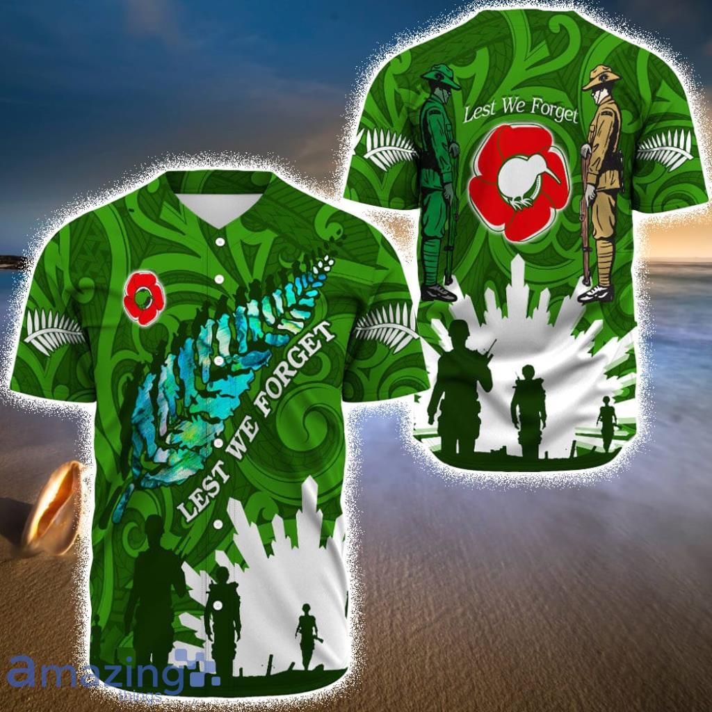 New Zealand Anzac Walking In The Sun Baseball Jersey Shirt image New Zealand Anzac Walking In The Sun Baseball Jersey Shirt Product Photo 1