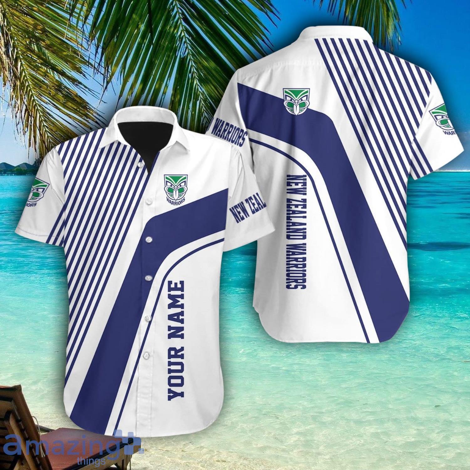 New Zealand Warriors Personalized Name Hawaiian Shirt Summer Team Shirt image New Zealand Warriors Personalized Name Hawaiian Shirt Summer Team Shirt Product Photo 1