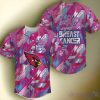 NFL Arizona Cardinals Pink Can Fearless Again Breast Cancer Baseball Jersey