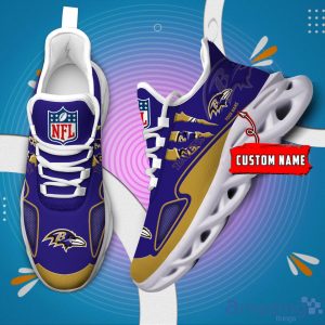 NFL Baltimore Ravens Custom Name Max Soul Shoes Sneakers Special Gift For Fans Sports image NFL Baltimore Ravens Custom Name Max Soul Shoes Sneakers Special Gift For Fans Sports Product Photo 2