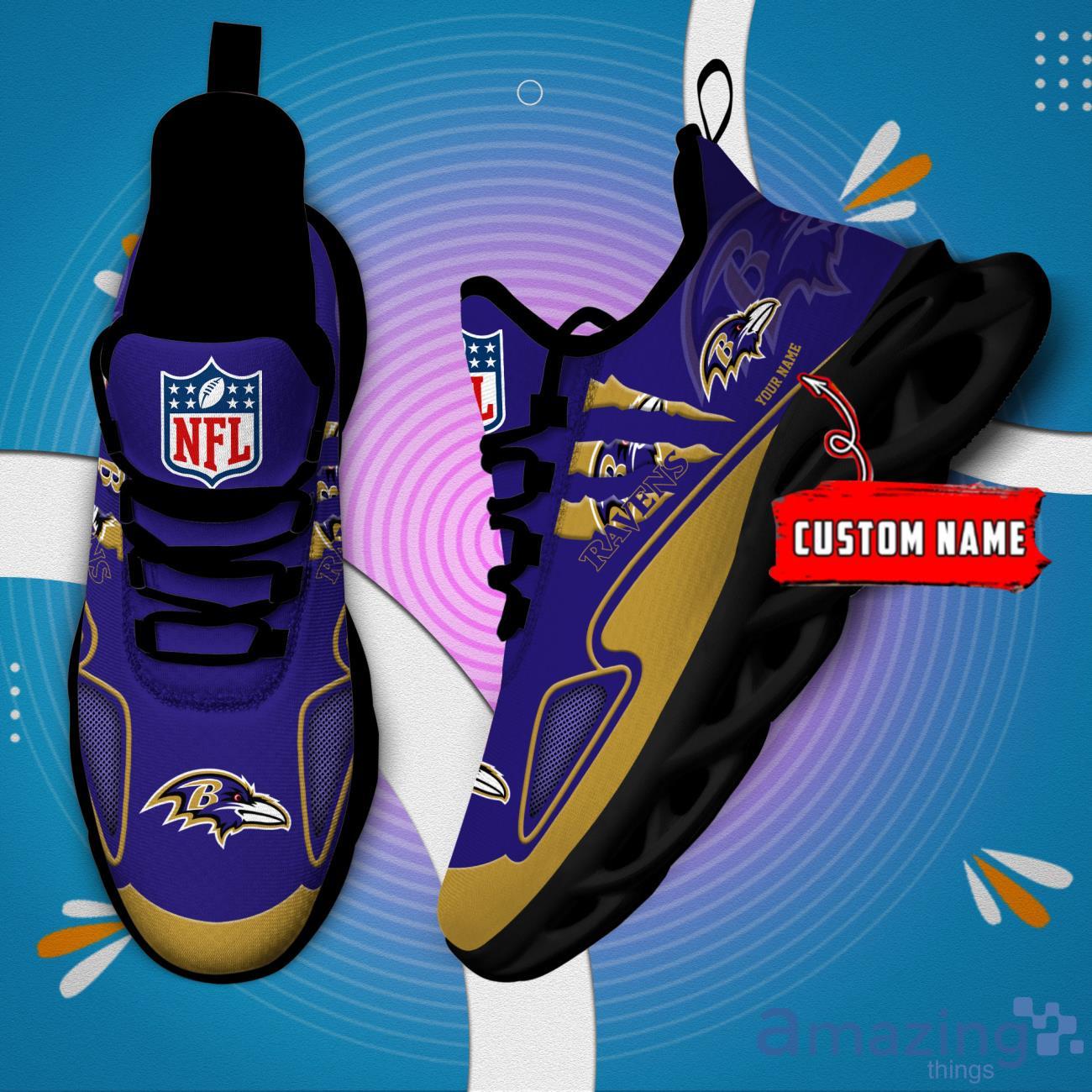 NFL Baltimore Ravens Custom Name Max Soul Shoes Sneakers Special Gift For Fans Sports image NFL Baltimore Ravens Custom Name Max Soul Shoes Sneakers Special Gift For Fans Sports Product Photo 1