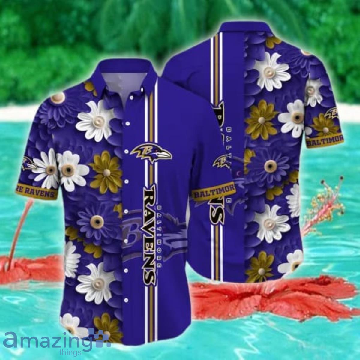 NFL Baltimore Ravens NFL Flower Hawaii Shirt Special Gift For Men Women image NFL Baltimore Ravens NFL Flower Hawaii Shirt Special Gift For Men Women Product Photo 1