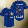 NFL Buffalo Bills Snoopy Custom Name Baseball Jersey