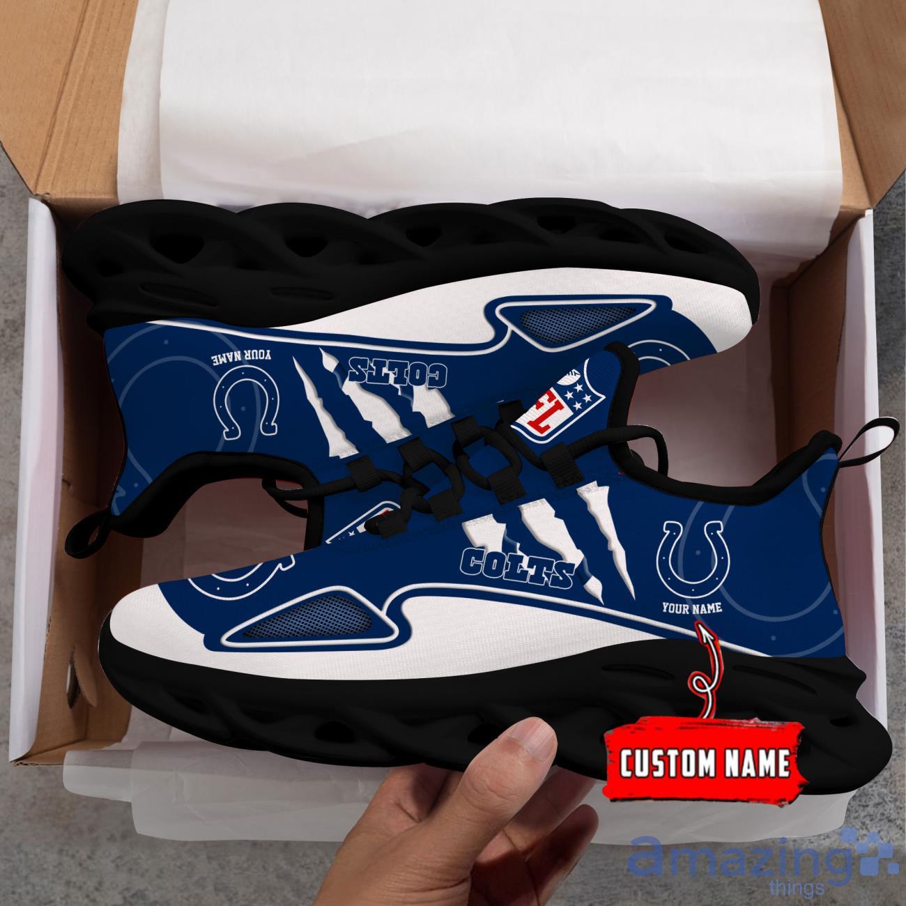 NFL Indianapolis Colts Custom Name Max Soul Shoes Sneakers Special Gift For Fans Sports image NFL Indianapolis Colts Custom Name Max Soul Shoes Sneakers Special Gift For Fans Sports Product Photo 3