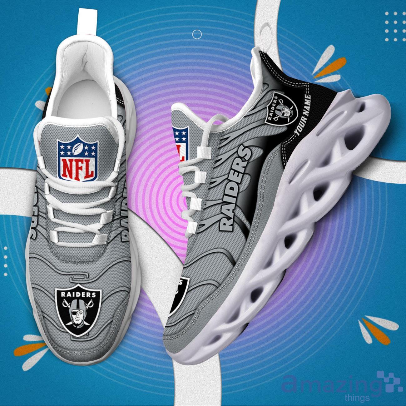 NFL Las Vegas Raiders Max Soul Shoes Sneakers For Fans Men And Women Gift image NFL Las Vegas Raiders Max Soul Shoes Sneakers For Fans Men And Women Gift Product Photo 1