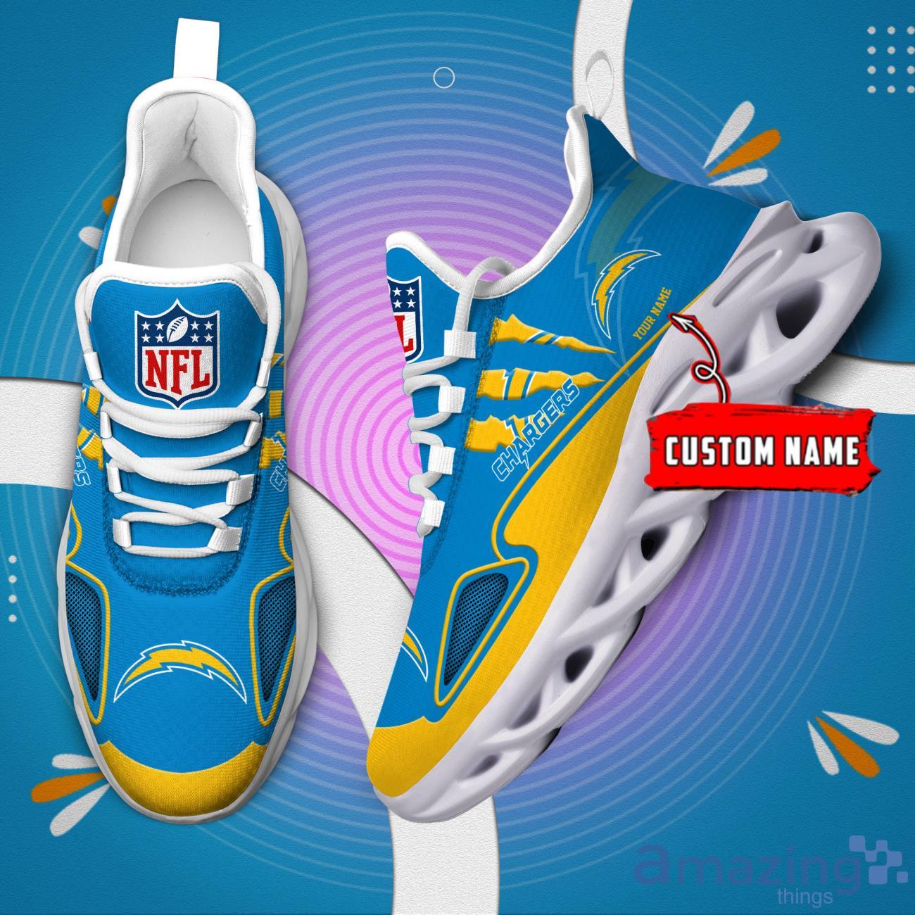 NFL Los Angeles Chargers Custom Name Max Soul Shoes Sneakers Special Gift For Fans Sports image NFL Los Angeles Chargers Custom Name Max Soul Shoes Sneakers Special Gift For Fans Sports Product Photo 2