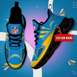 NFL Los Angeles Chargers Custom Name Max Soul Shoes Sneakers Special Gift For Fans Sports Product Photo 1