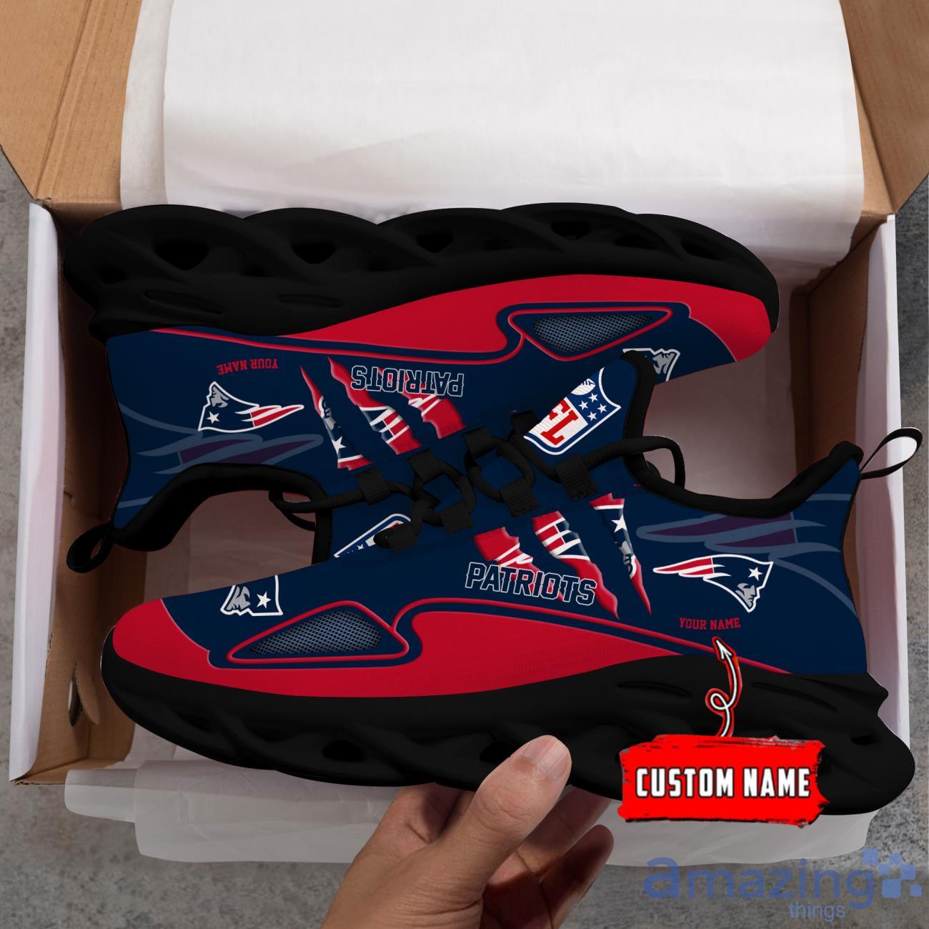 NFL New England Patriots Custom Name Max Soul Shoes Sneakers Special Gift For Fans Sports image NFL New England Patriots Custom Name Max Soul Shoes Sneakers Special Gift For Fans Sports Product Photo 3