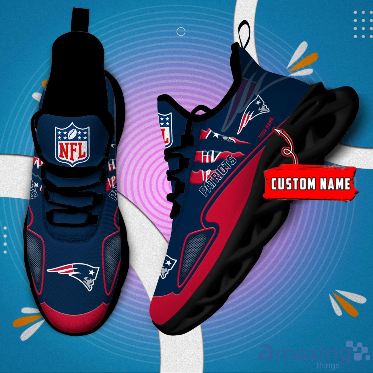NFL New England Patriots Custom Name Max Soul Shoes Sneakers Special Gift For Fans Sports image NFL New England Patriots Custom Name Max Soul Shoes Sneakers Special Gift For Fans Sports Product Photo 1