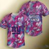 NFL New York Giants Pink Can Fearless Again Breast Cancer Baseball Jersey