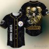 NFL Pittsburgh Steelers Evil Skull Trio Custom Name Baseball Jersey