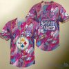 NFL Pittsburgh Steelers Pink Can Fearless Again Breast Cancer Baseball Jersey l4D