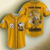 NFL Pittsburgh Steelers Snoopy Custom Name Baseball Jersey