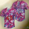 NFL San Francisco 49ers Pink Can Fearless Again Breast Cancer Baseball Jersey