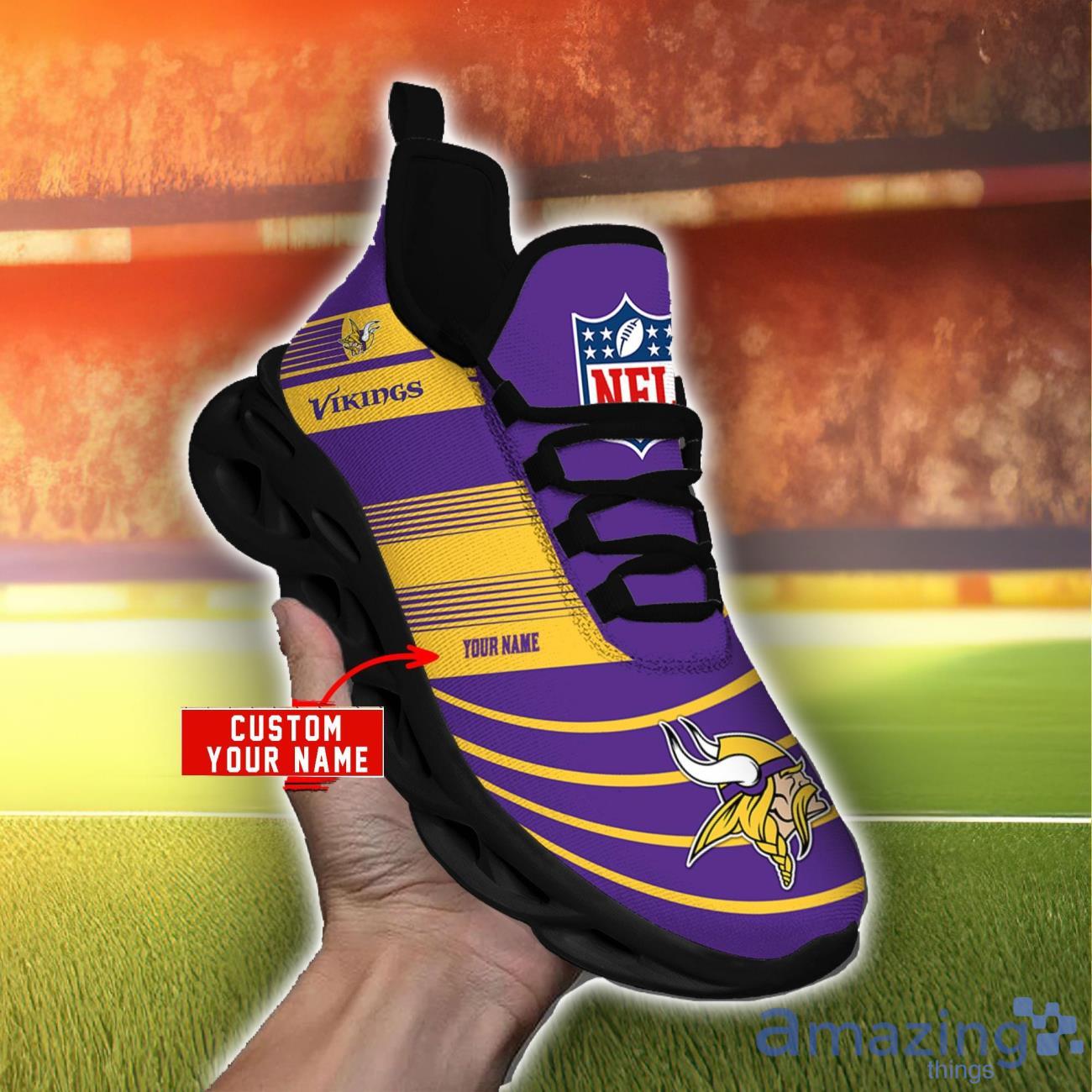 NFL Sport Shoes Minnesota Vikings Max Soul Shoes Personalized Name Sneakers image NFL Sport Shoes Minnesota Vikings Max Soul Shoes Personalized Name Sneakers Product Photo 2
