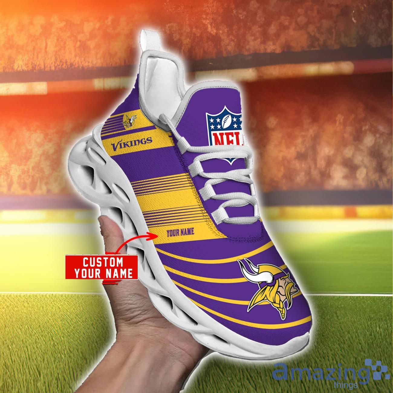 NFL Sport Shoes Minnesota Vikings Max Soul Shoes Personalized Name Sneakers image NFL Sport Shoes Minnesota Vikings Max Soul Shoes Personalized Name Sneakers Product Photo 3
