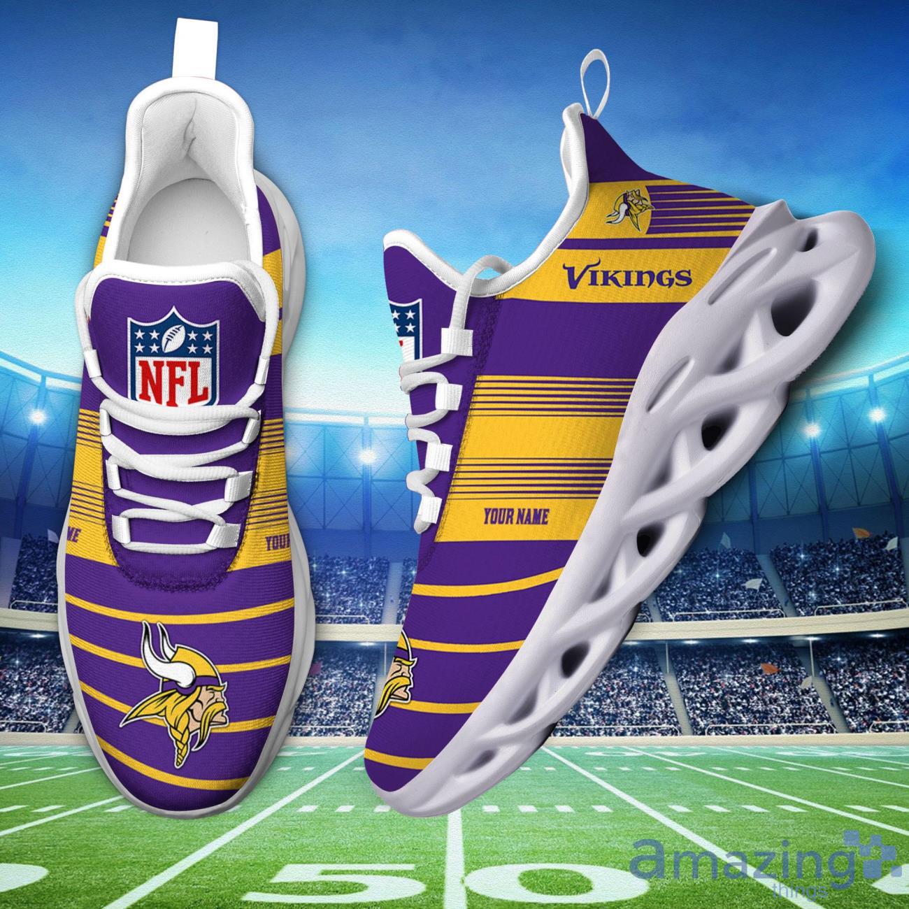NFL Sport Shoes Minnesota Vikings Max Soul Shoes Personalized Name Sneakers image NFL Sport Shoes Minnesota Vikings Max Soul Shoes Personalized Name Sneakers Product Photo 1